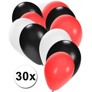 Ballonnen in kleuren zwart wit rood