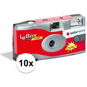 10x Wegwerp camera/fototoestel met flits voor 27 kleuren fotos