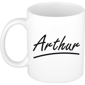 Arthur voornaam kado beker / mok sierlijke letters - gepersonaliseerde mok met naam