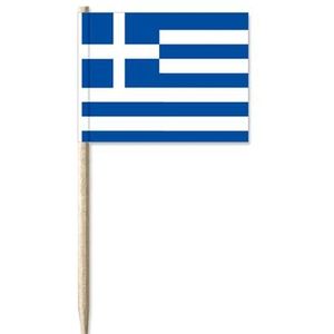 Cocktailprikker Griekenland vlaggetjes 100 st
