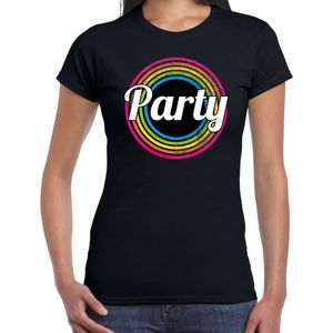 Party verkleed t-shirt zwart voor dames - 70s, 80s disco verkleed outfit