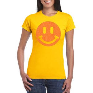 Bellatio Decorations - Verkleed T-shirt - Geel - Smile Emoticon