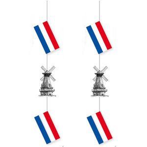 Set van 2x stuks Nederland/Holland thema slingers met molentjes