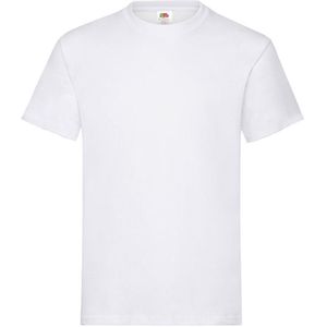 Set van 2x stuks wit t-shirt met ronde hals 185 gr voor heren, maat: XL (EU 54)