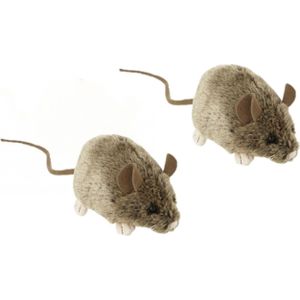 2x stuks pluche knuffel muis/muizen van 12 cm - Speelgoed dieren voor kinderen