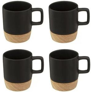 Secret de Gourmet Koffiekopjes/espressokopjes - 4st - aardewerk zwart - 120 ml