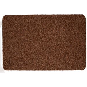 Anti slip deurmat/schoonloopmat pvc bruin extra absorberend 60 x 40 cm voor binnen