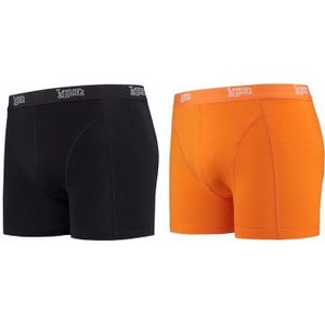 Voordeelpakket Lemon and Soda boxers zwart en oranje 2 stuks S