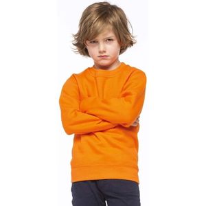 Oranje katoenen sweater zonder capuchon voor kinderen