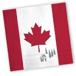 Papieren Canada vlaggetjes servetten 40x stuks