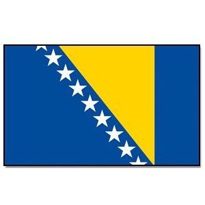 Gevelvlag/vlaggenmast vlag Bosnie en Herzegovina 90 x 150 cm