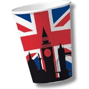 30x stuks Groot Brittanie feest thema bekers/bekertjes