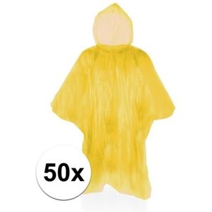 50x Voordelige noodponcho geel