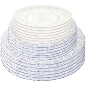 Plasticforte Onbreekbare servies borden - 18x stuks - kunststof - kristal stijl - transparant