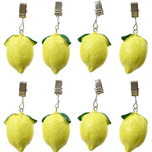 Decoris tafelkleedgewichten - 8x - citroen - ijzer - geel