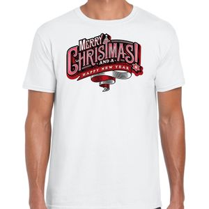 Wit Kerst shirt / Kerstkleding Merry Christmas voor heren