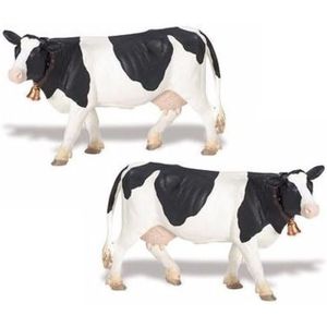 3x stuks plastic speelgoed figuur Holstein-friesian koeien 12 cm