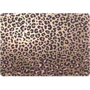 4x Tafel placemats/onderleggers met bronzen panterprint 30 x 45 cm