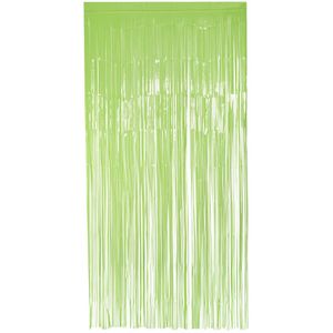 Boland Folie deurgordijn/feestgordijn - neon fluor groen - 100 x 200 cm - Versiering