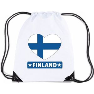 Nylon sporttas Finland hart vlag wit