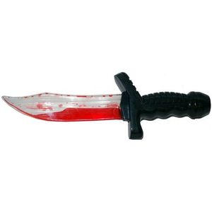 Plastic mes met bloed 25 cm