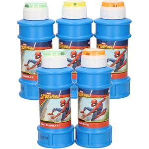 10x Disney Spiderman bellenblaas flesjes met bal spelletje in dop 175 ml voor kinderen