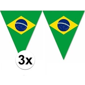 3x Braziliaanse decoratie vlaggenlijnen