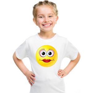 Emoticon diva t-shirt wit kinderen