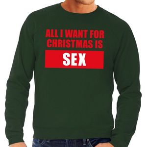 Foute kerstborrel trui groen All I Want Is Sex heren