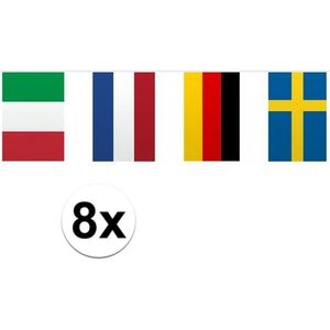 8x Vlaggetjeslijn Europa 10 meter