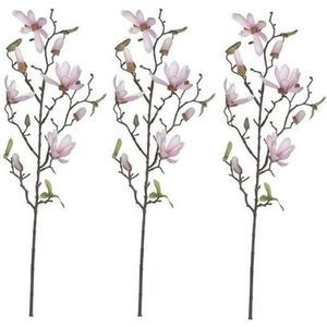 3x Magnolia beverboom kunstbloemen takken 80 cm decoratie