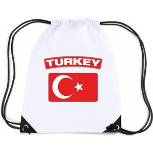 Nylon sporttas Turkse vlag wit