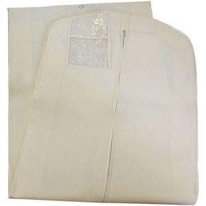 Extra lange witte beschermhoes voor kleding/kleren 65 x 180 cm