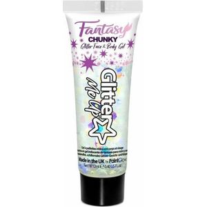 Paintglow Chunky glittergel in tube - parelmoer - voor lichaam en gezicht - 12 ml