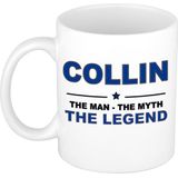 Naam cadeau mok/ beker Collin The man, The myth the legend 300 ml