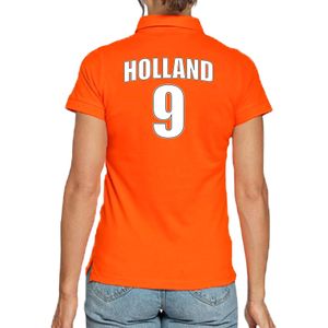 Holland shirt met rugnummer 9 - Nederland fan poloshirt / outfit voor dames