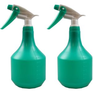 Set van 2x Watersprays/plantensproeiers groen 900 ml