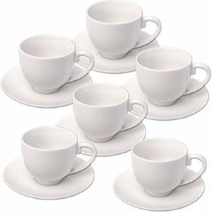 12x Stuks Espresso Koffiekopjes en Schotels set - Keuken/Koffie Koppen Accessoires