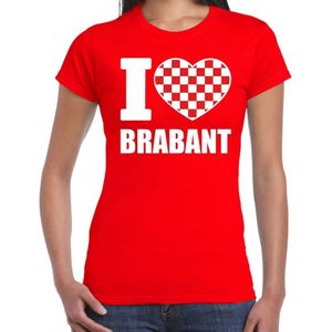 Shirt met tekst I love Brabant rood dames