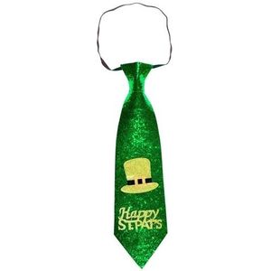 St Patricks Day Happy St Pats glitter stropdas voor volwassenen