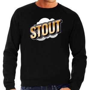 Foute Stout sweater in 3D effect zwart voor heren