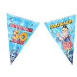 2x Vlaggenlijnen 50 jaar Abraham versiering/decoratie 10 meter