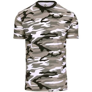 T-shirt grijze urban camouflage print