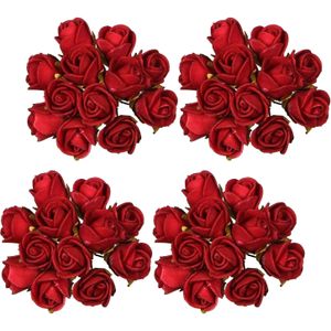 Ideas4seasons Decoratie roosjes foam - 10x - bosje van 12 - rood - Dia 2 cm