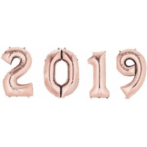 New Year versiering 2019 ballonnen rose goud