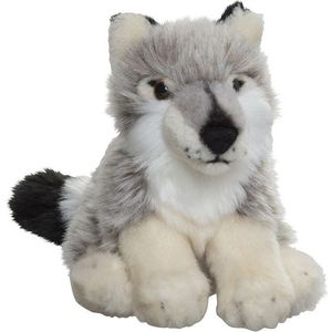 Pluche kleine wolf knuffel van 16 cm - Dieren speelgoed knuffels cadeau - Wolven Knuffeldieren