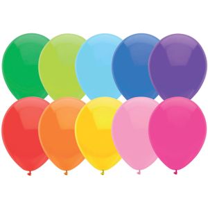Verjaardag latex party ballonnen gekleurd 200x stuks formaat 30 cm