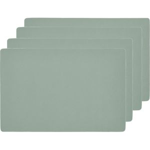 Zeller placemats lederlook - 6x - 45 x 30 cm - mintgroen