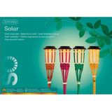 1x Roze buiten/tuin Led fakkel Bodi solar verlichting 54 cm vlam