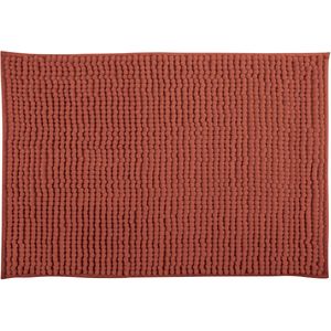 MSV Badkamerkleed/badmat - kleedje voor op de vloer - terracotta - 60 x 90 cm - Microvezel - anti-slip